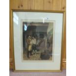 T.Hamilton Crawford, signed print of a tavern scene, Arthur.L.