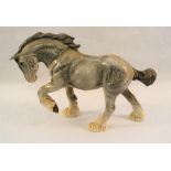 A Beswick dapple grey Spirit of the Earth shire horse (restored ears)