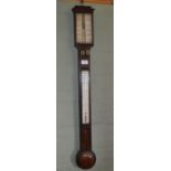 A 19th Century mahogany stick barometer by Adie,