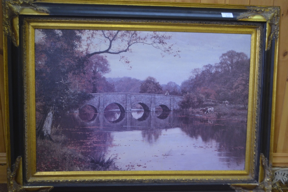 A large gilt framed print of a highlander plus three others - Image 4 of 4