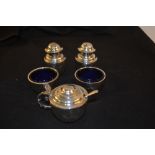 A silver five piece cruet,