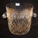 A heavy cut glass ice bucket