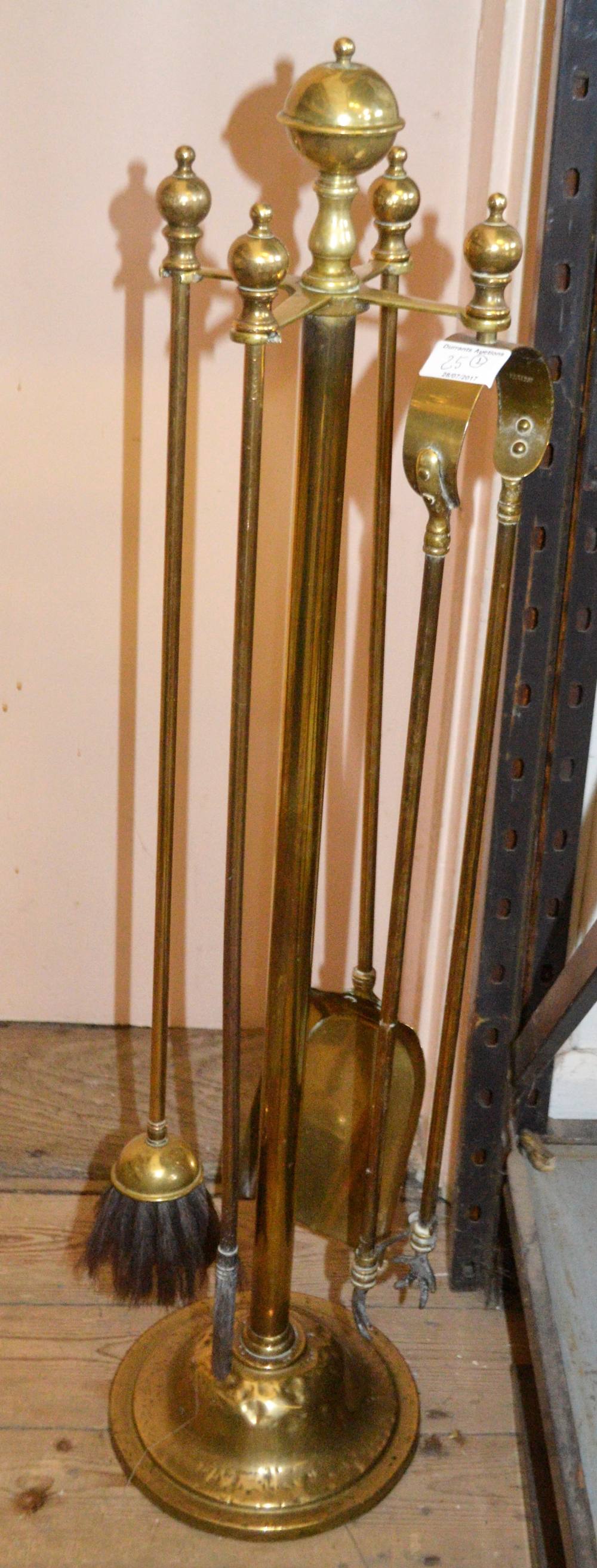A tall brass companion set plus other brass etc including silver plated pheasants - Image 2 of 2