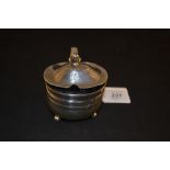 A Georgian silver mustard pot with liner,