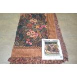 An American Woodwin Weavers triple woven Afghan floral cloth