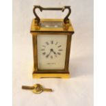 A Mappin & Webb brass carriage clock