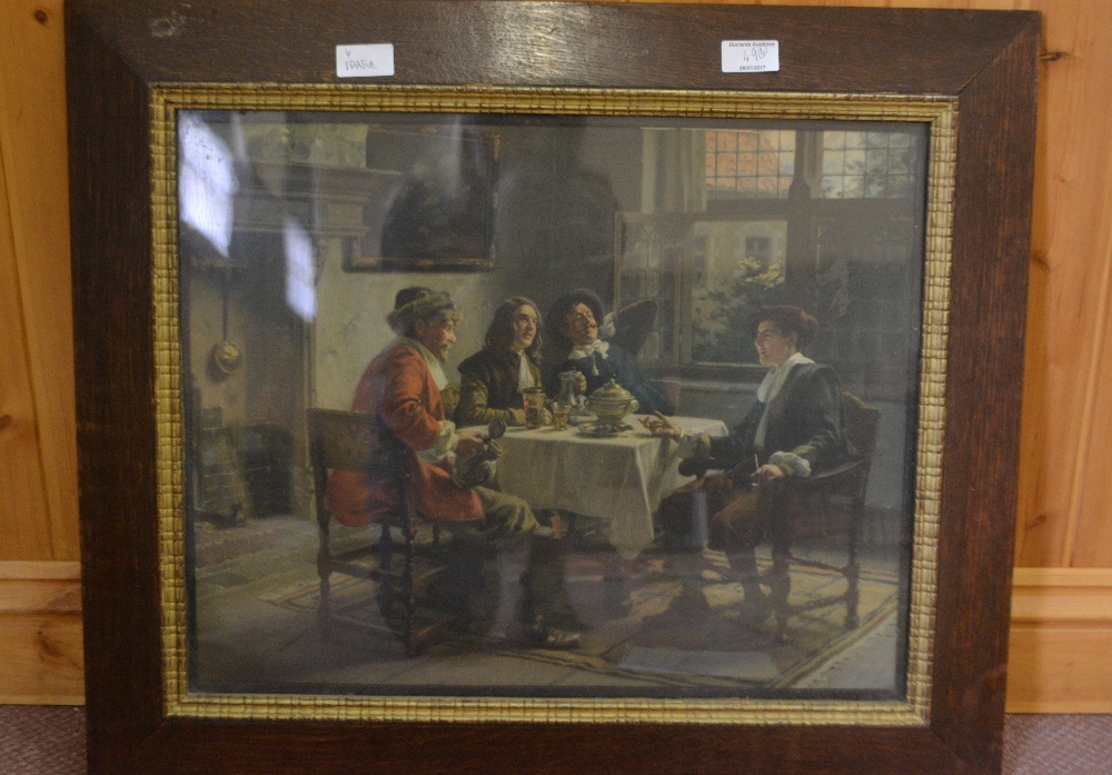 A large gilt framed print of a highlander plus three others - Image 3 of 4