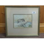 Jason Partner, watercolour titled 'Broadland Otter', signed lower left,