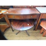 A reproduction inlaid mahogany side table,