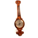 A 19th Century banjo barometer in cushion moulded walnut case,