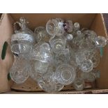 Items of cut and other glass including four baskets,