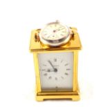A Bayard brass carriage clock plus a pocket watch