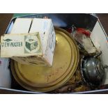 A Viewmaster, brass trays,