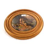 A 19th Century oval porcelain plaque,