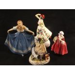 Four various figurines including Royal Doulton Lavinia HN 1955,