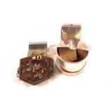 A silver ashtray and match case by Wilmott,