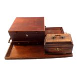 An Antique mahogany Chippendale style tea caddy,