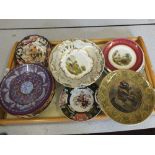 Various 19th Century decorative wall plates including Derby and Masons etc