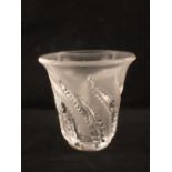 A Lalique vase with spiral fern moulded decoration, engraved signature,