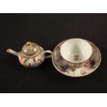 An 18th Century Chinese porcelain tea bowl and saucer,