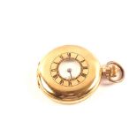 A gold plated half hunter pocket watch