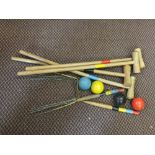 A croquet set,