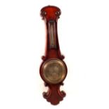 An aneroid barometer in cushion moulded mahogany case, signed A.