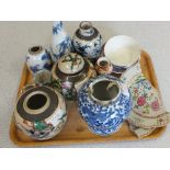 Various Chinese and Japanese porcelain 18th-20th Century (two trays) (some as found)