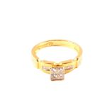 An 18ct gold diamond ring,