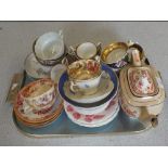 Various 19th Century tea wares (two trays)