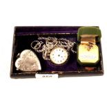A lady's silver pocket watch,