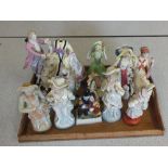 Various continental porcelain figurines