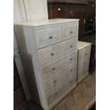 A modern Alstons three piece bedroom suite comprising a chest of two short and four long drawers,