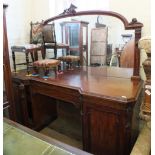 A 19th Century mirror back mahogany pedestal sideboard with cellerette