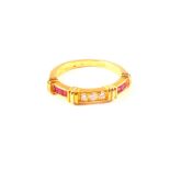 An 18ct gold ruby and diamond ring,