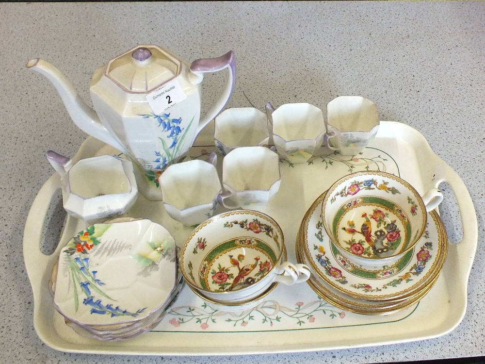 Shelley bluebell and floral plus Minton bird and floral part tea sets