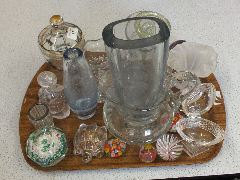 Millefiori and other paperweights plus glassware