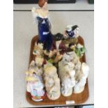 A Franklin Mint Diana figure plus 19th Century and other figurines (some as found)