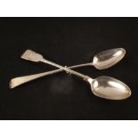 Two Georgian silver serving spoons