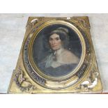 A 19th Century oval oil of head and shoulders of a lady,