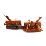 Two brass and steel plough planes,