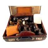 A case of sundries including cigar case and cigars,