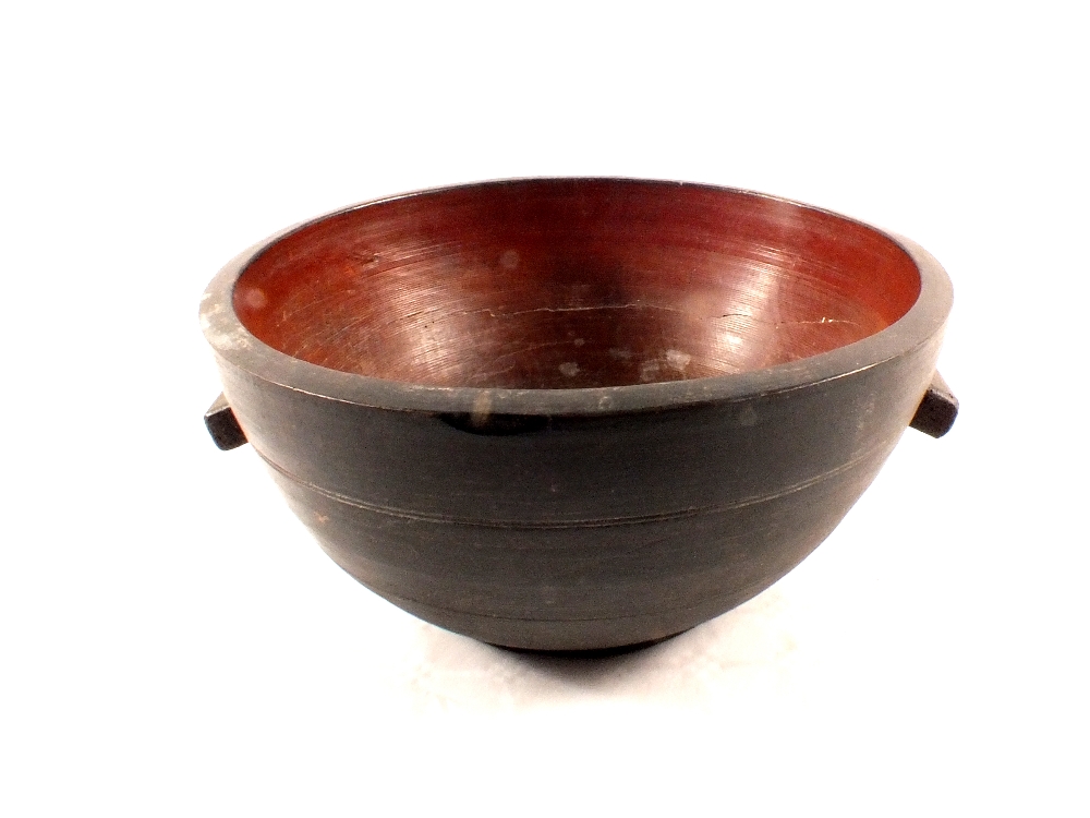 A 19th Century European painted treen dairy bowl