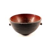 A 19th Century European painted treen dairy bowl