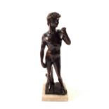 A modern Italian bronze of David,