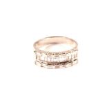 An 18ct white gold baguette diamond ring, approx 1ct,