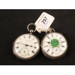 Two silver fusee pocket watches