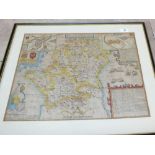 A John Speede full coloured map of Hartfordshire,