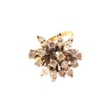 An 18ct gold diamond cluster ring,