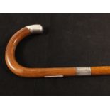 A silver mounted walking cane